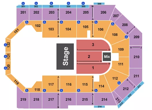 TOYOTA ARENA ONTARIO JAGGED EDGE Seating Map Seating Chart