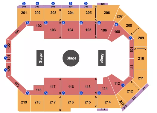 TOYOTA ARENA ONTARIO RINGLING BROS CIRCUS Seating Map Seating Chart