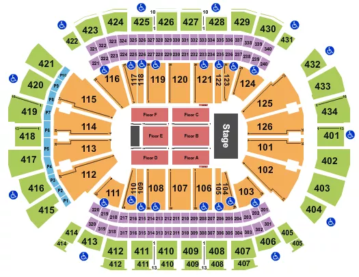 TOYOTA CENTER TX ENDSTAGE 4B Seating Map Seating Chart