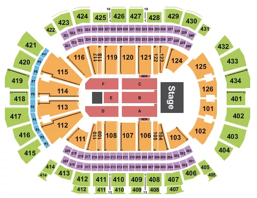 TOYOTA CENTER TX ENDSTAGE 6 Seating Map Seating Chart