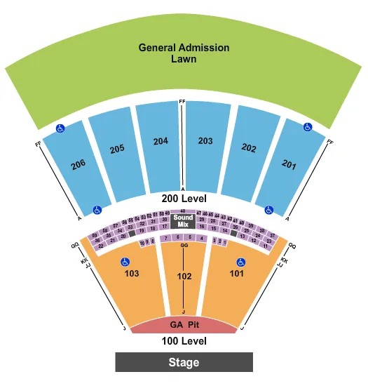 ENDSTAGE SMALL PIT Seating Map Seating Chart
