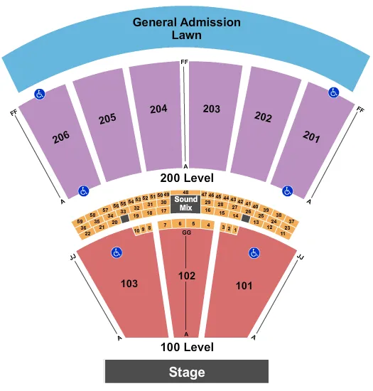 END STAGE Seating Map Seating Chart