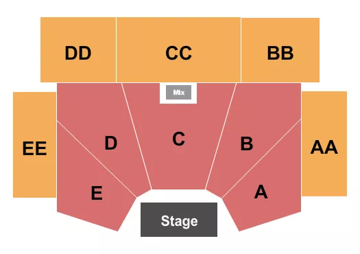 TREASURE ISLAND RESORT AND CASINO RED WING ENDSTAGE 2 Seating Map Seating Chart