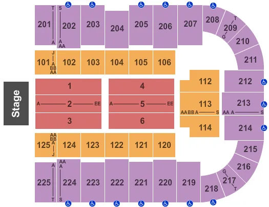 END STAGE Seating Map Seating Chart