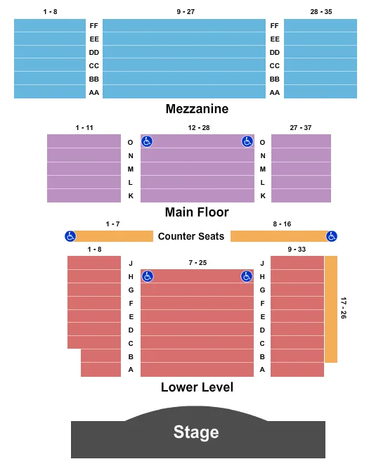 ENDSTAGE Seating Map Seating Chart