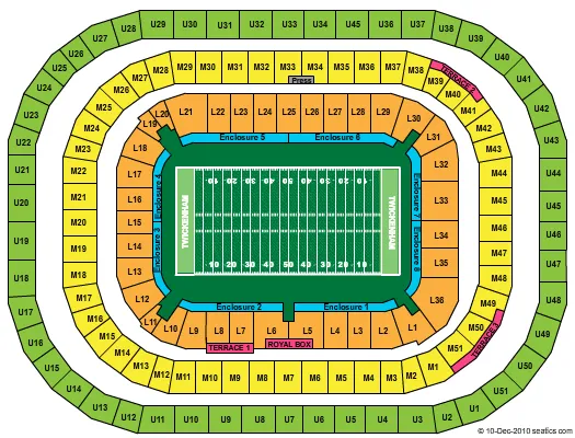FOOTBALL Seating Map Seating Chart