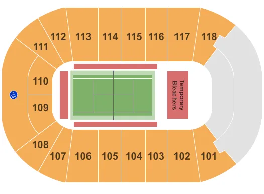 UBC DOUG MITCHELL THUNDERBIRD SPORTS CENTRE TENNIS Seating Map Seating Chart