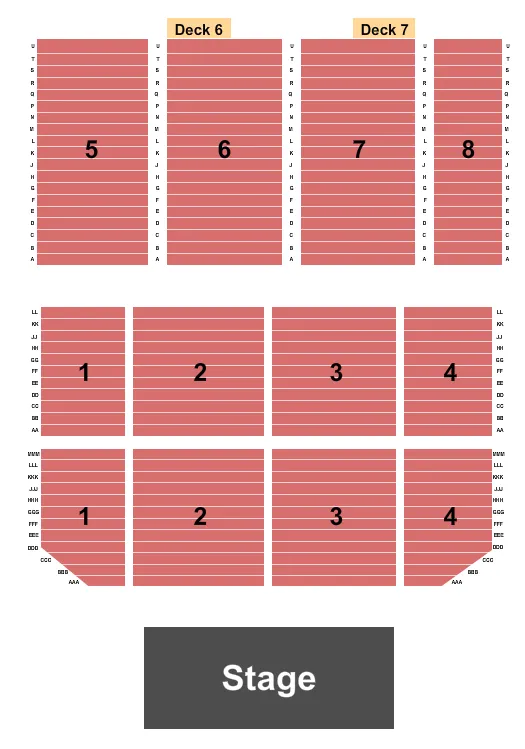 END STAGE Seating Map Seating Chart