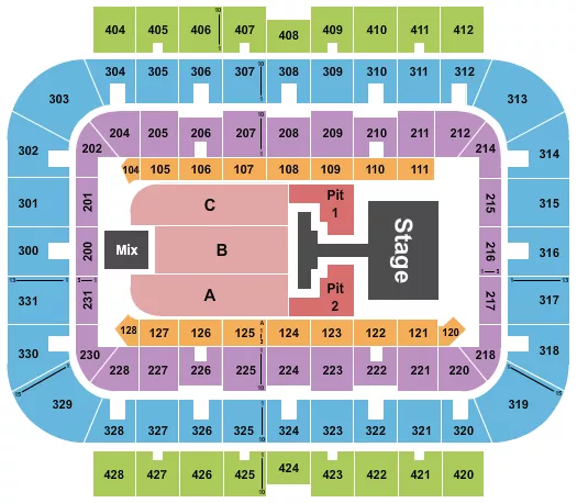 ENDSTAGE PIT 1 2 Seating Map Seating Chart