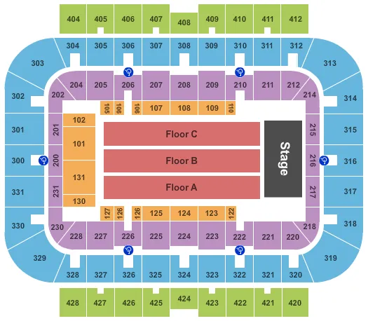 END STAGE Seating Map Seating Chart