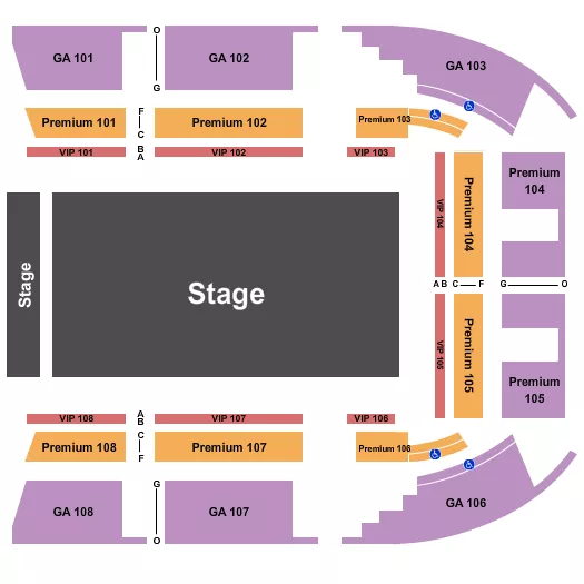 UNDER THE BIG TOP HISTORIC CREW STADIUM GARDEN BROS NUCLEAR CIRCUS Seating Map Seating Chart
