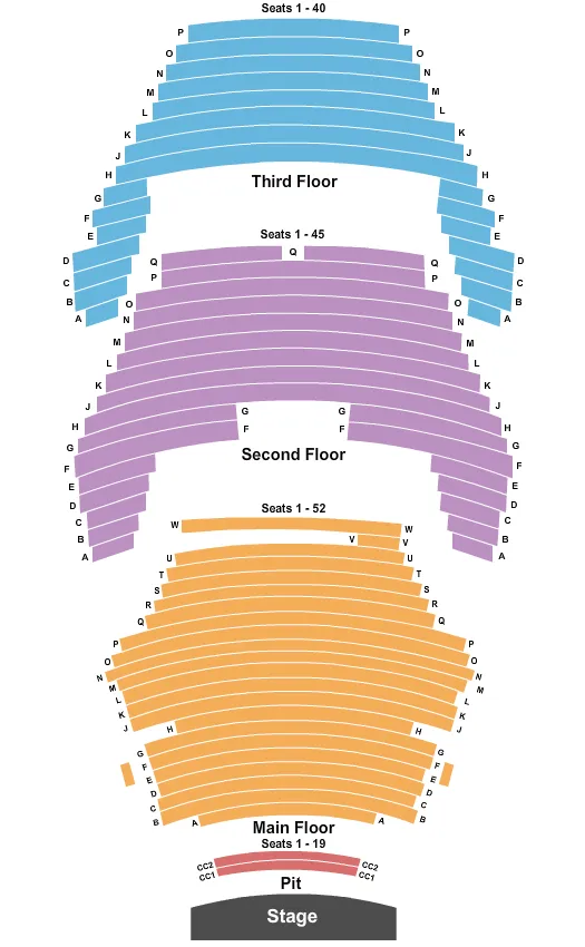 ENDSTAGE PIT Seating Map Seating Chart