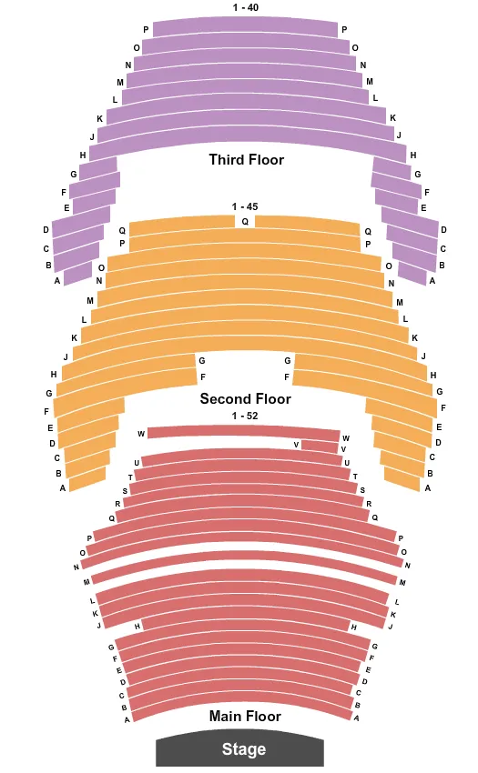 END STAGE Seating Map Seating Chart