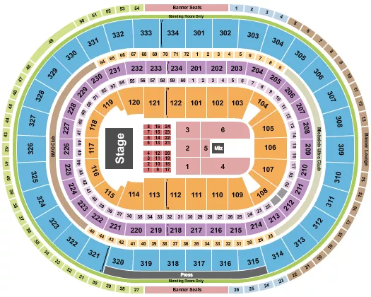 ENDSTAGE FRONT TABLES Seating Map Seating Chart