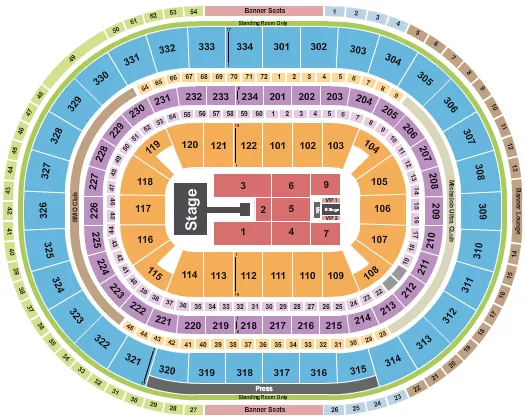 SUMMER WALKER Seating Map Seating Chart