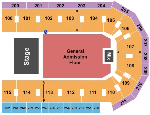 GA FLOOR Seating Map Seating Chart