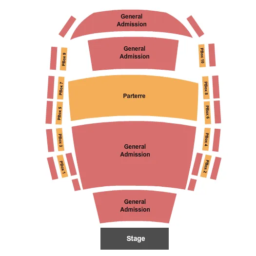 UNIVERSITY OF DENVER NEWMAN CENTER GATES CONCERT HALL GA RSV PARTERRE Seating Map Seating Chart