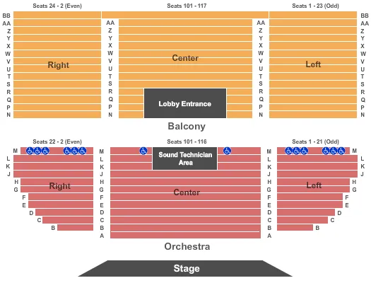 END STAGE Seating Map Seating Chart