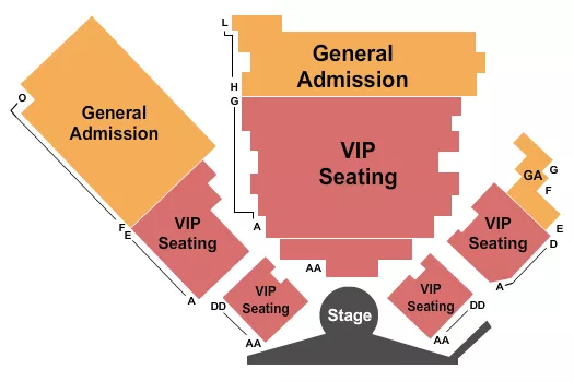 V4 V THEATER PLANET HOLLYWOOD RESORT CASINO GA VIP Seating Map Seating Chart