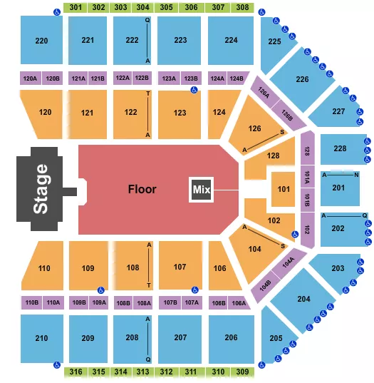 ENDSTAGE GA FLOOR W CATWALK Seating Map Seating Chart