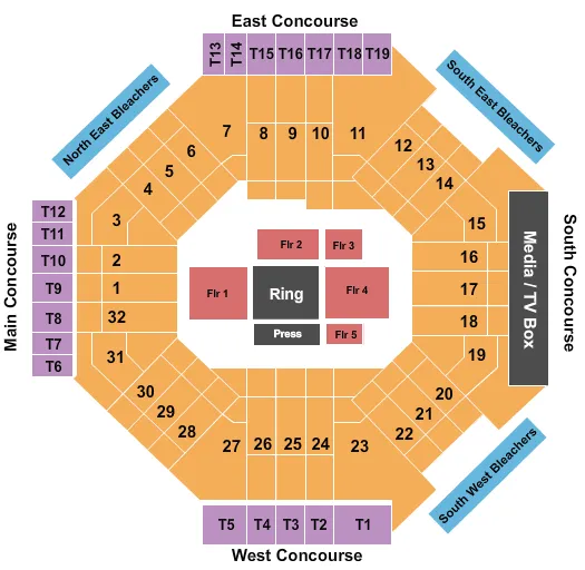 DIGNITY HEALTH SPORTS PARK CARSON CENTER COURT BOXING 2 Seating Map Seating Chart
