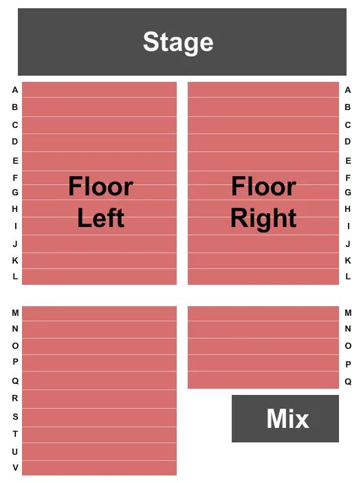 END STAGE Seating Map Seating Chart