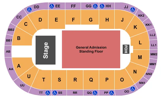 ENDSTAGE GA FLOOR Seating Map Seating Chart