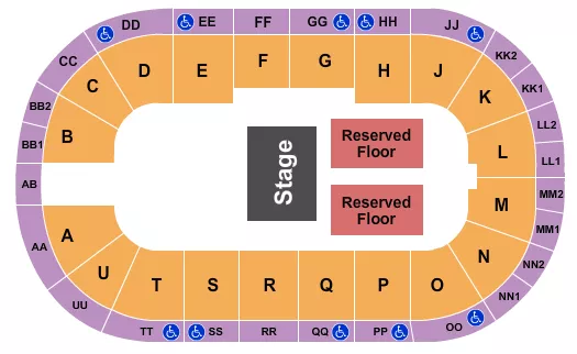 ENDSTAGE RESERVED 2 Seating Map Seating Chart