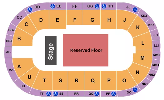ENDSTAGE RESERVED Seating Map Seating Chart