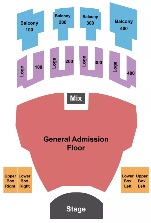 ENDSTAGE GA FLOOR WITH LOGE Seating Map Seating Chart