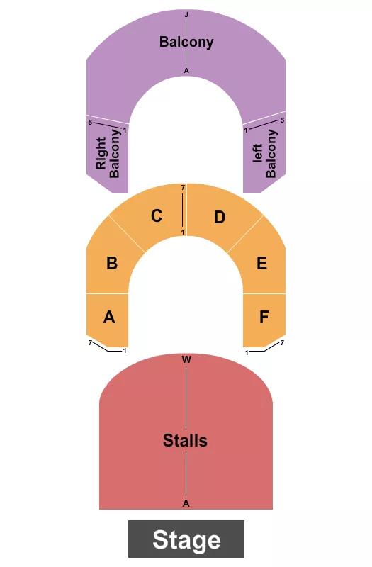 VICTORIA THEATRE HALIFAX ENDSTAGE STALLS Seating Map Seating Chart
