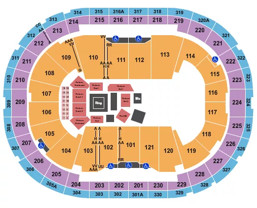 BOXING 4 Seating Map Seating Chart