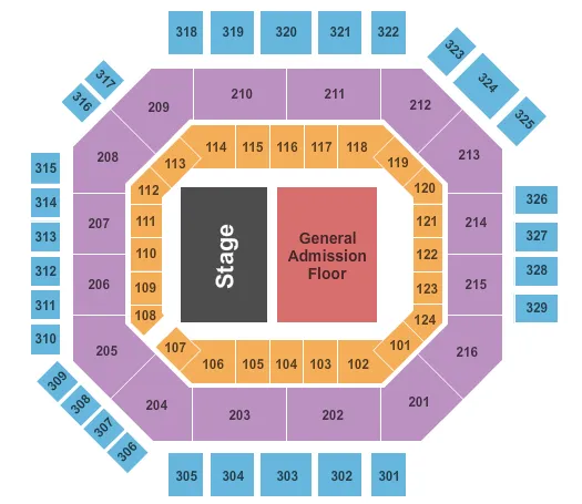 ENDSTAGE GA FLOOR Seating Map Seating Chart