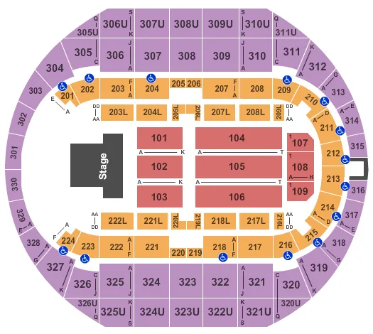 END STAGE Seating Map Seating Chart