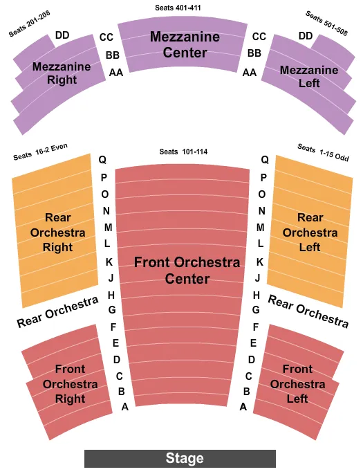 WALLIS ANNENBERG CENTER FOR THE PERFORMING ARTS GOLDSMITH THEATER END STAGE Seating Map Seating Chart