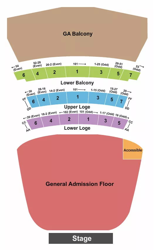 GA FLOOR GA BALCONY Seating Map Seating Chart