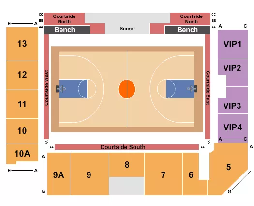 BASKETBALL 2 Seating Map Seating Chart