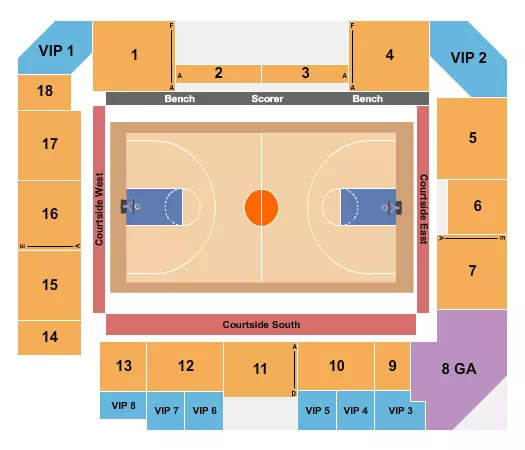 BASKETBALL 3 Seating Map Seating Chart