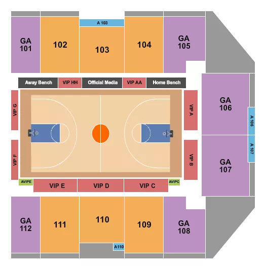 BASKETBALL GA 2 Seating Map Seating Chart