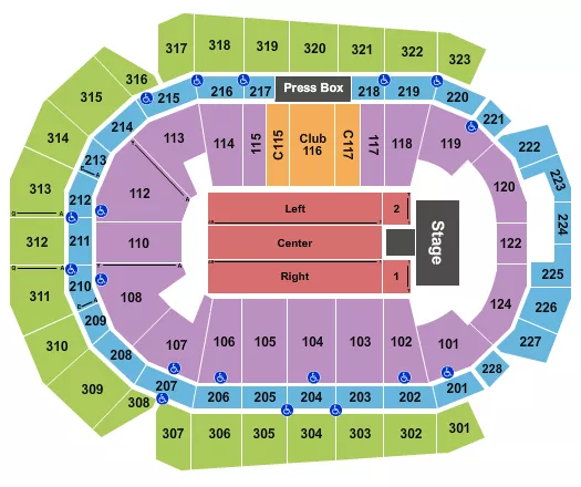 CASEYS CENTER MATT RIFE Seating Map Seating Chart