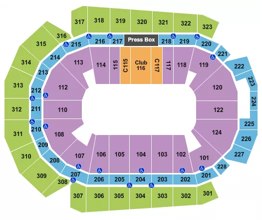 CASEYS CENTER RODEO Seating Map Seating Chart