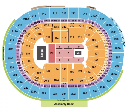 ENDSTAGE GA PIT Seating Map Seating Chart