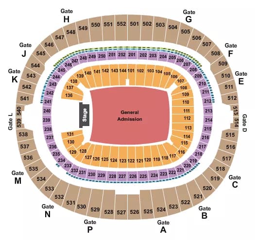 ENDSTAGE GA FLOOR Seating Map Seating Chart