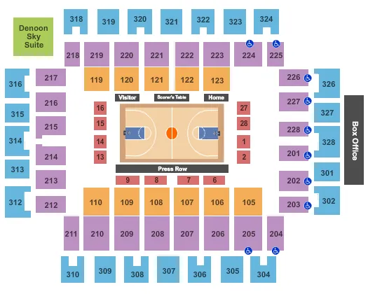 BASKETBALL Seating Map Seating Chart