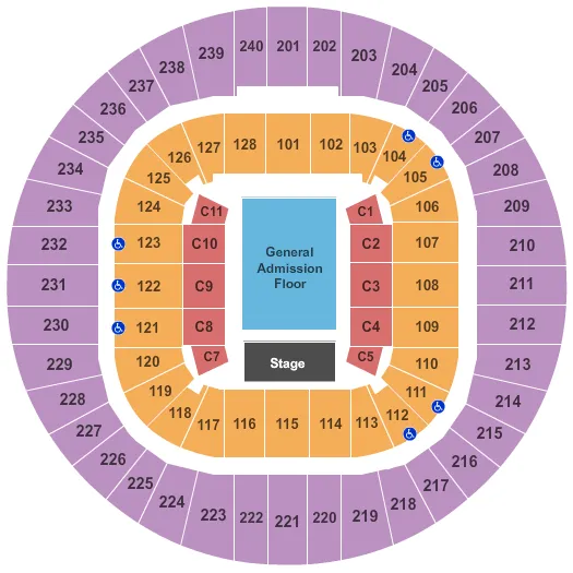 ENDSTAGE GA FLOOR Seating Map Seating Chart