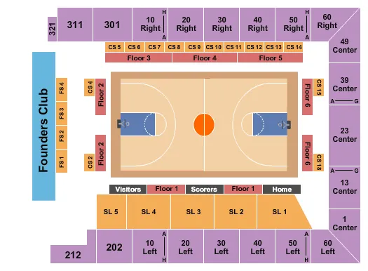 BASKETBALL Seating Map Seating Chart