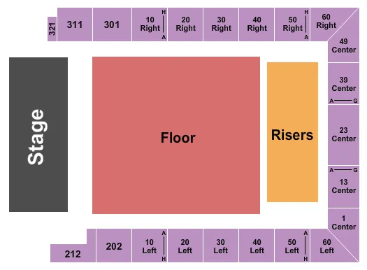 ENDSTAGE GA FLOOR Seating Map Seating Chart
