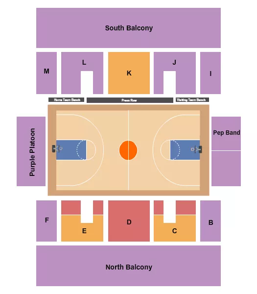 BASKETBALL Seating Map Seating Chart