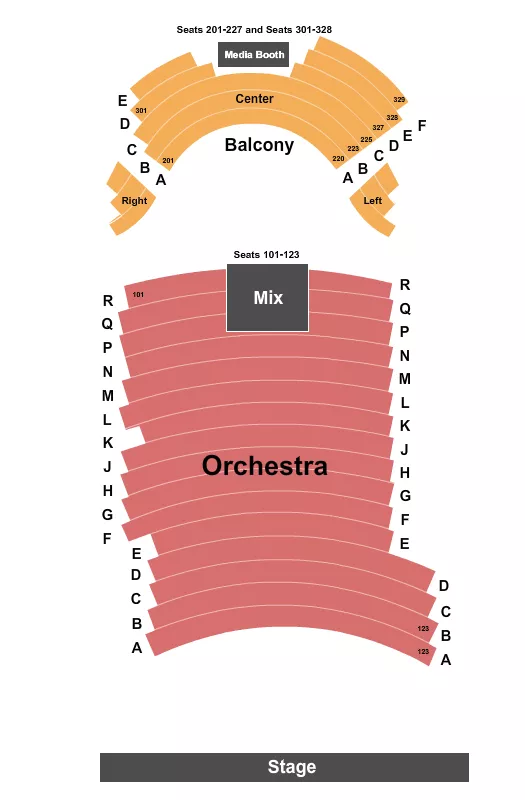 ENDSTAGE NO PIT Seating Map Seating Chart