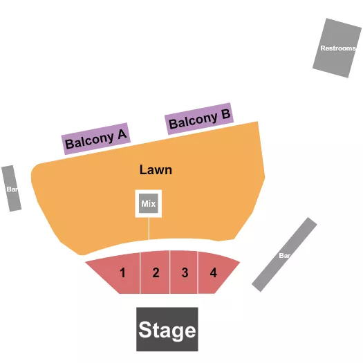 WHITE OAK MUSIC HALL LAWN ENDSTAGE Seating Map Seating Chart
